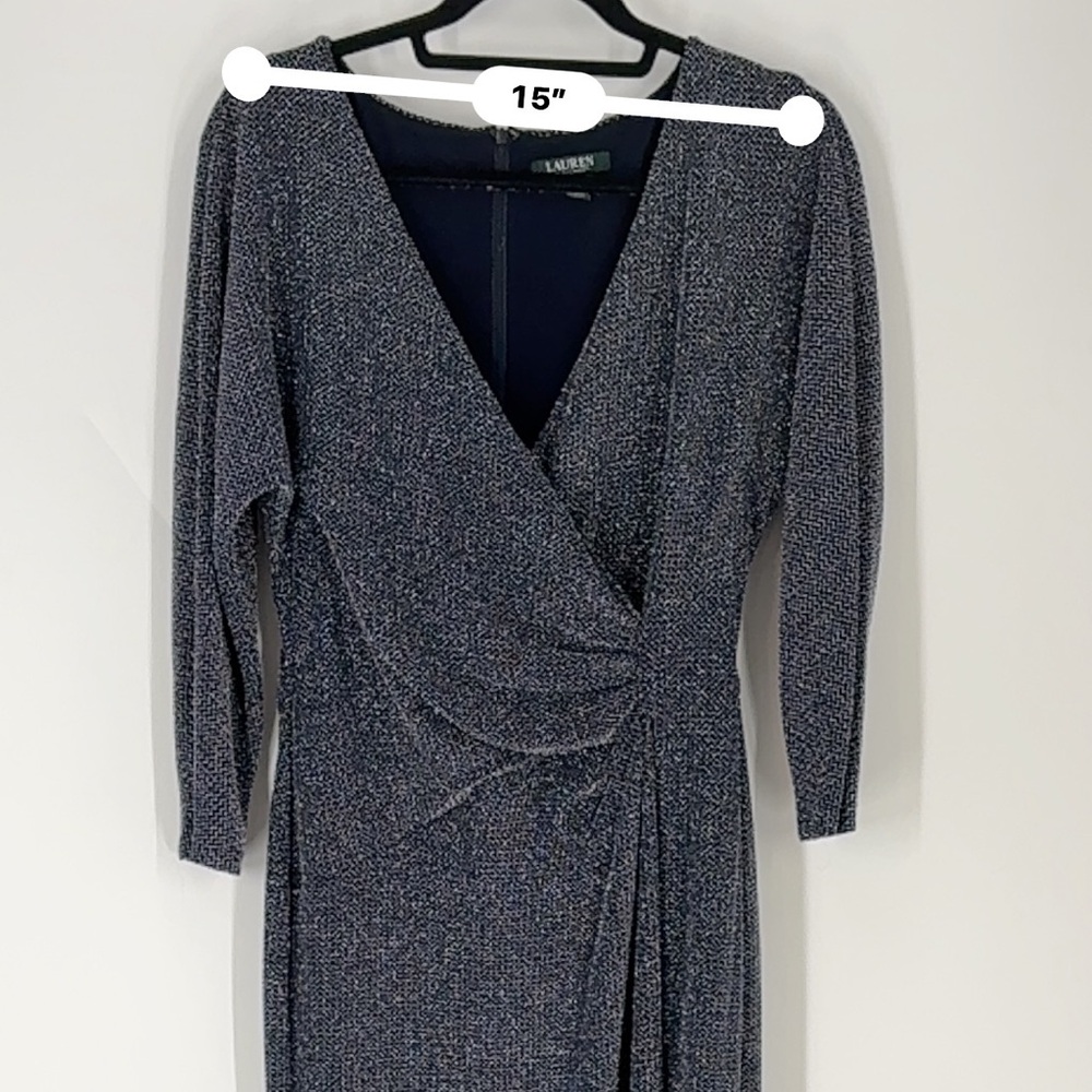 Ralph Lauren Blue Sparkly Dress (B49) - Picture 7 of 10